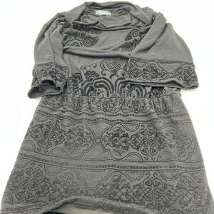 Hale Bob Lounge Black Velvet Embroidered dress size XS